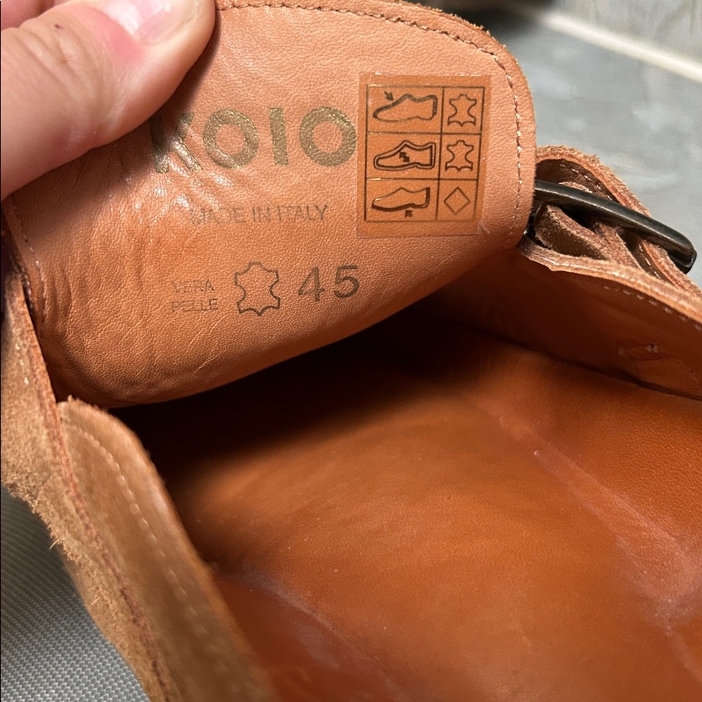 Koio Salerno suede clog Made in Italy sand tan brown EU 45 men US 12 birk style - Picture 8 of 9